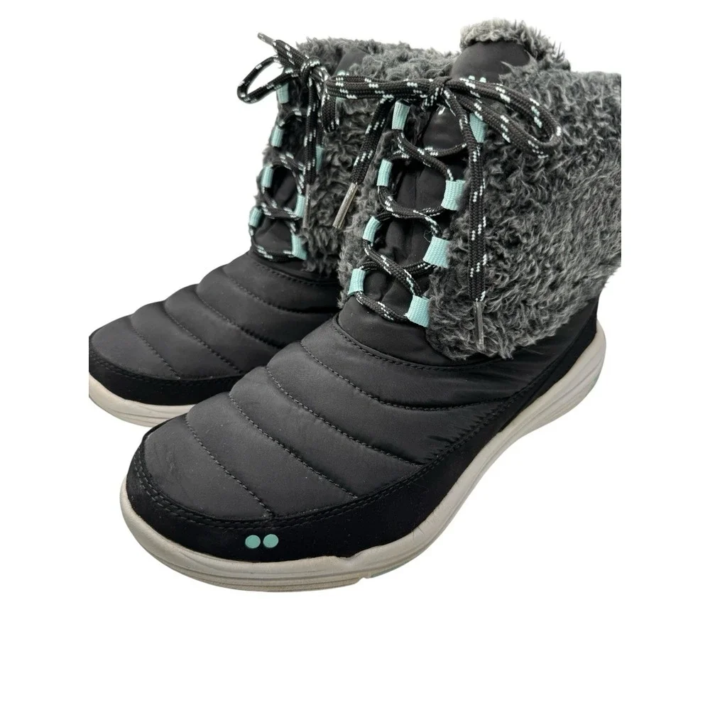 Ryka Women's Winter Boots Size‎ 8 Black Insulated Lace Up Outdoor Comfort Boots - Picture 2 of 16